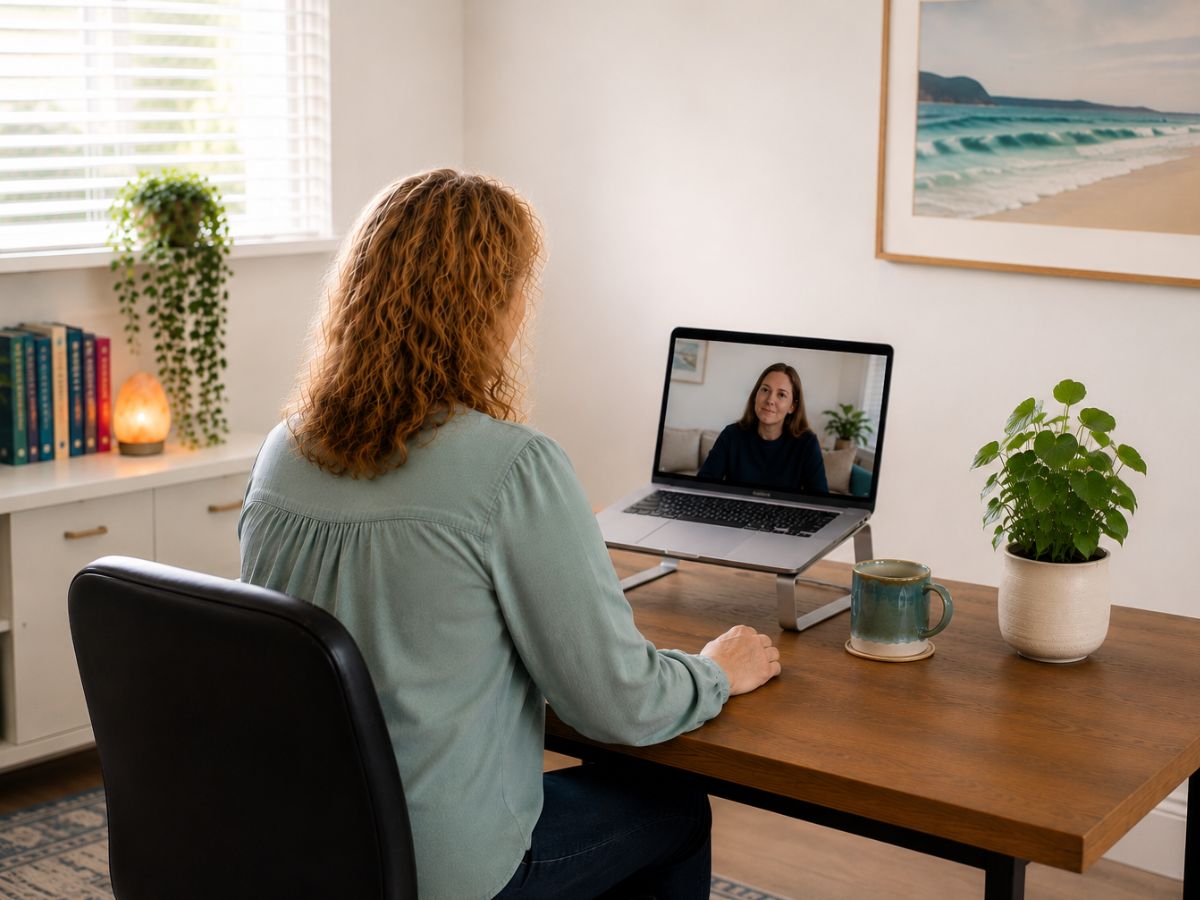Holistic Counsellor Heather Todd engaged in a Clinical EFT session with a client. highlighting personalised emotional support